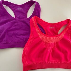 Diadora 2 Pack Bundle Set Racerback Orange Sports Bras Gym Athletic Plus Size